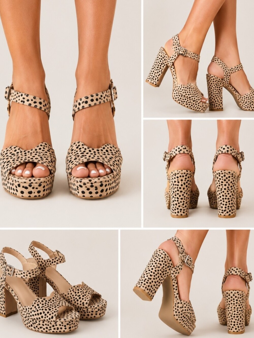 Chinese Laundry Cheetah Print Platform Block Heel Sandals Size 8 Leopard Animal